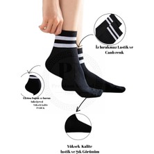 Premium Natural Socks Bambu  Tenis Kolej Çizgili Premium Dikişsiz Soket Çorap 3'lü