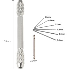 Depolife Mekanik El Matkabı Pim Mengenesi 7'li Matkap Ucu Seti Otomatik Mandrenli Hassas Takı Saatci Boncuk