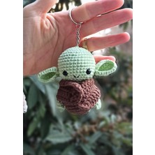 Masal Örgü Dünyası Yoda Aigurumi Anahtarlık (7 Cm) Doğal Iplerden