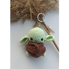 Masal Örgü Dünyası Yoda Aigurumi Anahtarlık (7 Cm) Doğal Iplerden