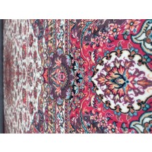 Carpettex Ipeksi Yumuşak Bambu Halı Su ve Leke Tutmaz Klasik Desenli Pembe Halı
