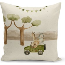 Bertille Home Çocuk Bebek Serisi Çift Tarafı Dijital Baskılı Kırlent Kılıfı (Kids Children Cushion Cover)