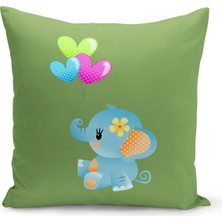 Bertille Home Çocuk Bebek Serisi Çift Tarafı Dijital Baskılı Kırlent Kılıfı (Kids Children Cushion Cover)