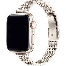 Bagies Apple Watch 38/40/41 mm Uyumlu Paslanmaz Çelik Rolex Tasarım Ince Kesim Slim Metal Kordon Yıldız Işığı