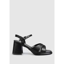 ProvoQ Siyah Kadın Topuklu Sandalet