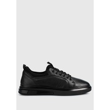 Siyah Deri Erkek Sneaker