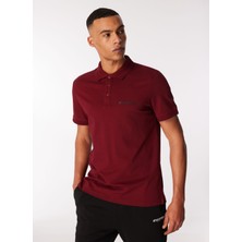 Discovery Expedition Bordo Erkek Relaxed Fit Polo T-Shirt D4SM-TST3248