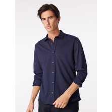 Fabrika Lacivert Erkek Basic Gömlek F4SM-GML 0704