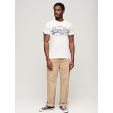 Superdry Bisiklet Yaka Baskılı Ekru Erkek T-Shirt M1011472A39E_VINTAGE Vl Tee