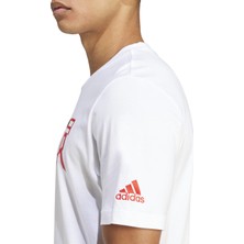 Adidas Beyaz Erkek Yuvarlak Yaka T-Shirt IM8699 Pre