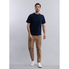 Duno Bisiklet Yaka Düz Koyu Lacivert Erkek T-Shirt Rox Avıano