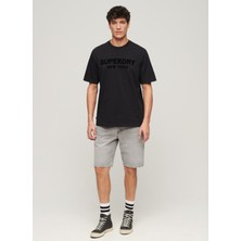 Superdry Bisiklet Yaka Baskılı Siyah Erkek T-Shirt M6010805A16A_LUXURY Sport Loose Tee