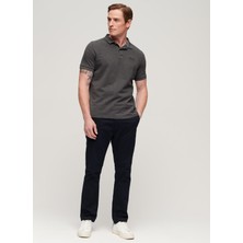 Superdry Düz Koyu Gri Erkek Polo T-Shirt M1110343A5XZ_CLASSIC Pıque Polo