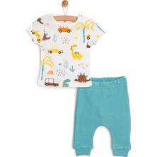 HelloBaby Yenidoğan Tshirt-Patiksiz Alt 2li Takım Erkek Bebek