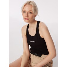 Discovery Expedition Siyah Kadın U Yaka Slim Fit Atlet D4SL-TST3035