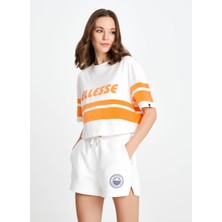 Ellesse Kırık Beyaz Bisiklet Yaka Kadın T-Shirt EF137-OF
