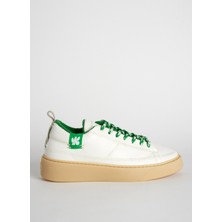 Bonamaso Beyaz - Yeşil Doğal Kauçuk + Vegan Deri Erkek Sneaker Antonio - Flores