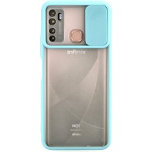 Newface Infinix Hot 9 Kılıf Palm Buzlu Kamera Sürgülü Silikon - Turkuaz 24051