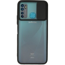 Newface Infinix Hot 9 Kılıf Palm Buzlu Kamera Sürgülü Silikon - Siyah 24051