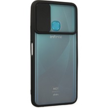 Newface Infinix Hot 9 Kılıf Palm Buzlu Kamera Sürgülü Silikon - Siyah 24051