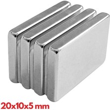 Epilons N35 20X10X5 mm Neodyum Mıknatıs 1000 Adet, Köşeli, Nikel Kaplamalı Kaliteli ve Dayanıklı Ürün