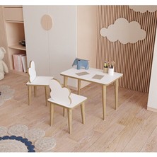 Yüceer Home Çocuk Masa Sandalye Yaz Sil Oyun Aktivite Montessori 1 Masa 2 Sandalye