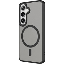 Appfube Galaxy S24 Uyumlu Sert Pc Arka Yüzey Wireless Şarj Özellikli App Flet Magsafe Kapak-Gri