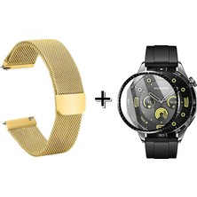Forzacase Huawei Watch Gt4 41MM Için Metal Mıknatıslı Kordon Kayış + Ekran Koruma Filmi - FC356