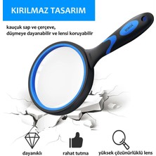 Zürih Ticaret Büyüteç - Cam Mercekli - Silikon Saplı - 3x Büyütmeli - 90MM - 12 Adetlik Toptan Set