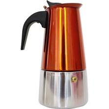 Any Morning FE001-6 Espresso Kahve Makinesi Paslanmaz Çelik Indüksiyonlu Moka Pot 300 ml Bakır