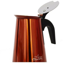 Any Morning FE001-6 Espresso Kahve Makinesi Paslanmaz Çelik Indüksiyonlu Moka Pot 300 ml Bakır