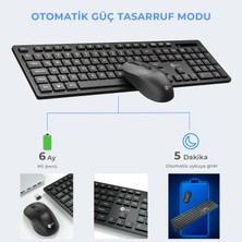 Lecoo KW201 Kablosuz Türkçe Q Klavye & Mouse Set Siyah