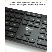 Lecoo KW201 Kablosuz Türkçe Q Klavye & Mouse Set Siyah