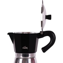 Any Morning Hes-6 Espresso Kahve Makinesi Alüminyum Moka Pot 240 ml Siyah