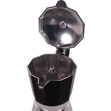 Any Morning Hes-6 Espresso Kahve Makinesi Alüminyum Moka Pot 240 ml Siyah