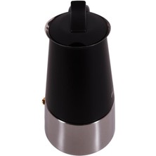 Any Morning FE001-6 Espresso Kahve Makinesi Paslanmaz Çelik Indüksiyonlu Moka Pot 300 ml Siyah