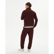 Ayma Active Kahverengi Gri Erkek Organik Pamuk Dik Yaka Sweatshirt