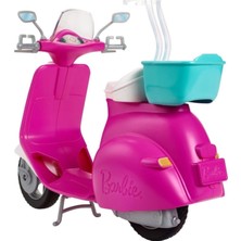 Barbie Bebek - Scooter Playset GBK85 Aksesuar Pembe