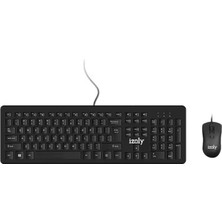 Izoly KM9400 Q-F Klavye Mouse Kablolu Sıyah