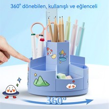 Love Chen Çok Fonksiyonlu Masaüstü Ofis Depolama Yaratıcı Dönen Kalem Varil (Yurt Dışından)