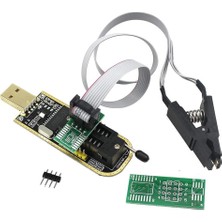 TLS Robotik CH341A 24 25 Serisi BIOS USB Programcı Modülü ve 93CXX / 25CXX / 24CXX için SOIC8 SOP8 Test Klipsi