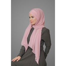 Hürrem Bone Pudra Arkadan Bağlamalı Şal Şifon Pileli Taşlı Elişi Işlemeli 1840_06