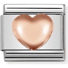 Nomination Composable Classic Dekoratif Link - Semboller - Kalp - (22 Raised Heart) 9k Rose Altın