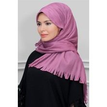 Hürrem Bone Gül Kurusu Arkadan Bağlamalı Tesettür Eşarp Kesik Elyaf Piliseli Saçaklı Lazer Kesim 1919_18