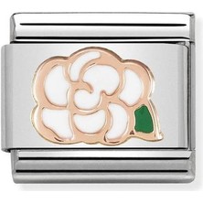 Nomination Composable Classic Dekoratif Link - Semboller - Kamelya - (02 Camellia) 9k Rose Altın