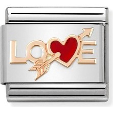 Nomination Composable Classic Dekoratif Link - Semboller - Kalp Ok -  9k Rose Altın