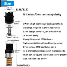 Erlight T20 Çift Duy Kırmızı Oto LED Ampul 45 LED