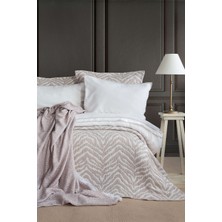 Apricitas Home L'onda Bej Pamuk Nevresim Takımı, Battaniye ve Yatak Örtüsü Seti