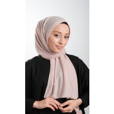 Hürrem Bone Pudra Pratik Hazır Geçmeli Tesettür Şal Örme Kumaş Sade 2118_06