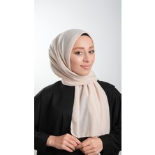 Hürrem Bone Bej Pratik Hazır Geçmeli Tesettür Şal Örme Kumaş Sade 2118_12